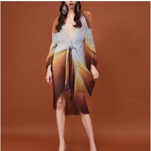 Zara Beige favorite metallic tunic bloggers dress - M